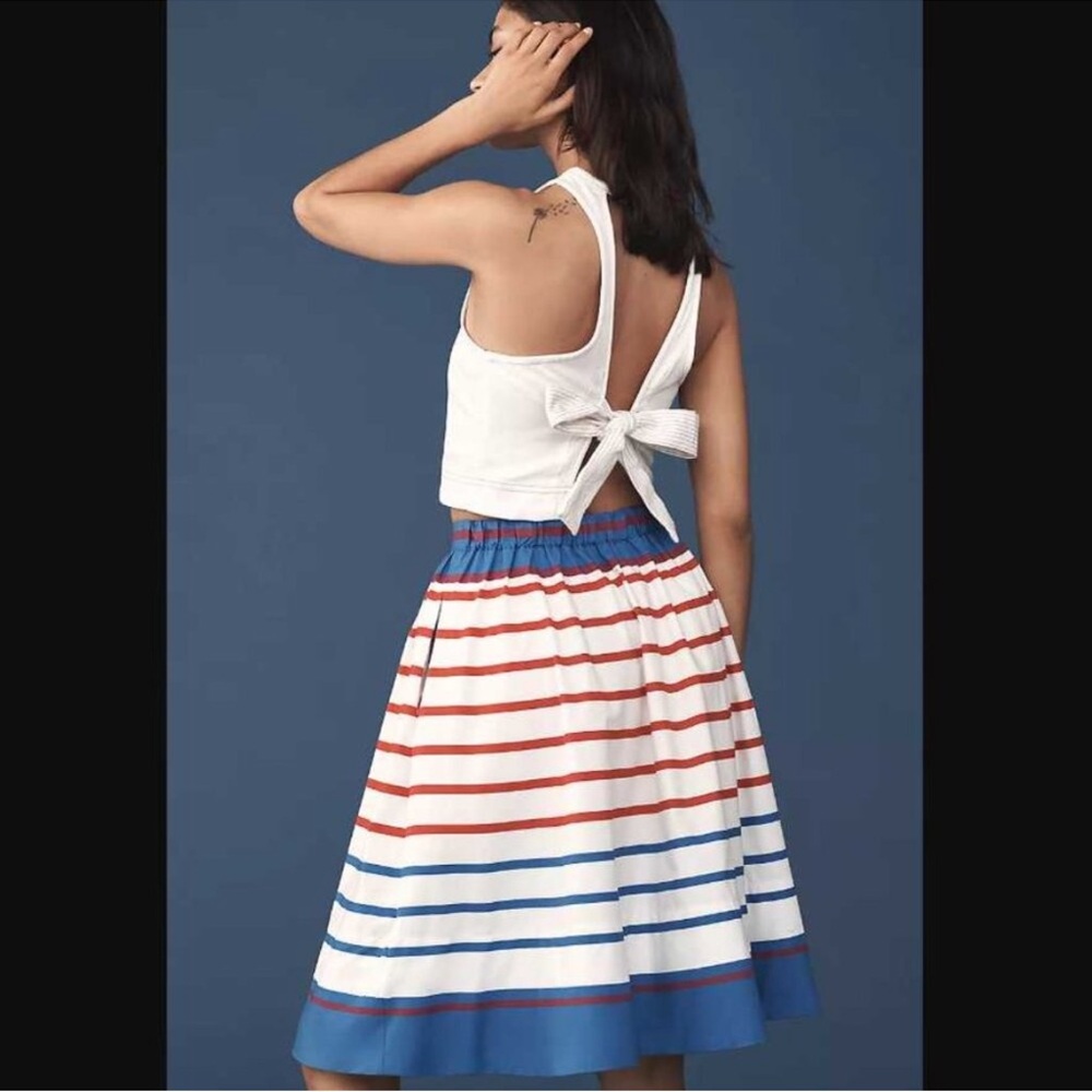 NWT Anthropologie Maeve The Jacie Poplin Printed Knee-Length Skirt Sz XS - Picture 3 of 13